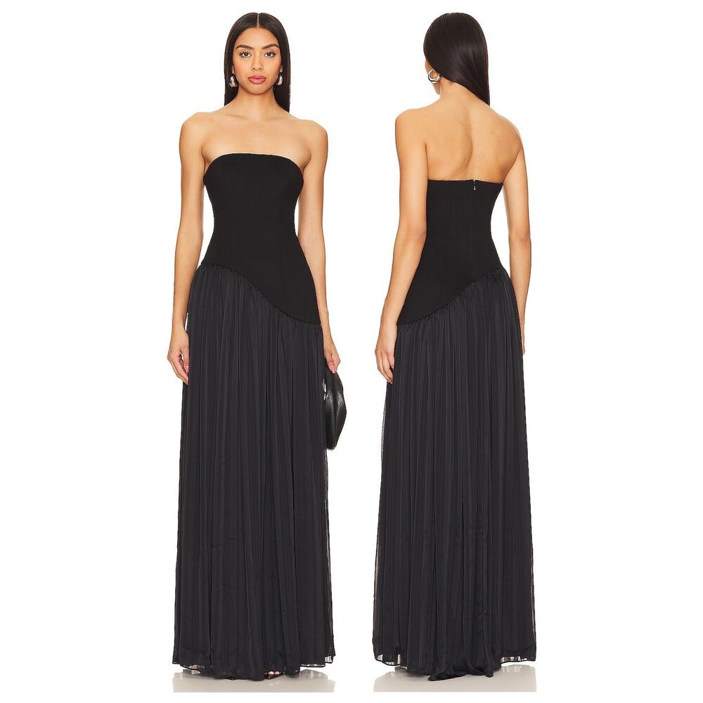 Lovers and Friends Alice Gown Strapless Pleated Party Formal Wedding Guest M